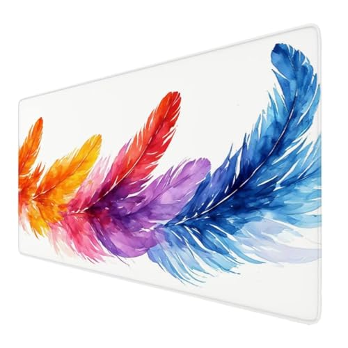 Feder Mauspad XXL 500x250x3mm, Groß Gaming Mauspad Farbe Wetterfest Anti-Rutsch Schreibtisch Mouse Pad verbessert Präzision und Geschwindigkeit, Gaming Zubehör für Home Zimmer Deko Geschenk VO-128 von Alaoan