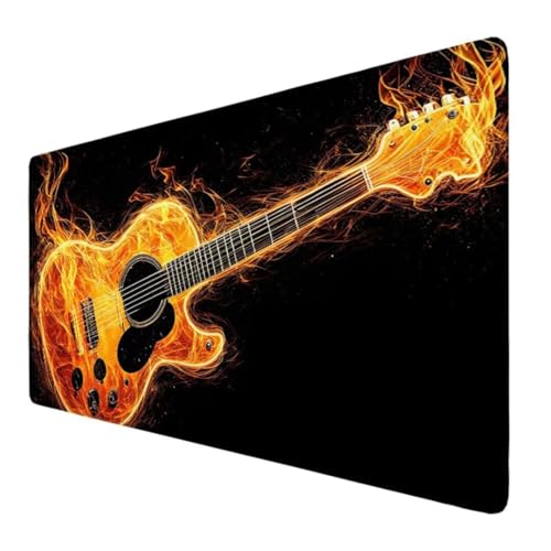 Musikinstrument Mauspad XXL 800x400x3mm, Groß Gaming Mauspad Schwarz Wetterfest Anti-Rutsch Schreibtisch Mouse Pad verbessert Präzision und Geschwindigkeit, Gaming Zubehör für Home Zimmer Deko VO-295 von Alaoan