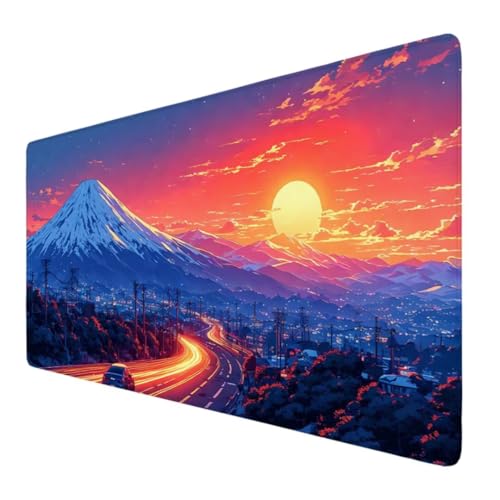 Sonnenuntergang Mauspad XXL 700x400x3mm,Groß Gaming Mauspad Landschaft Wetterfest Anti-Rutsch Schreibtisch Mouse Pad verbessert Präzision und Geschwindigkeit,Gaming Zubehör für Home Zimmer Deko VO-896 von Alaoan