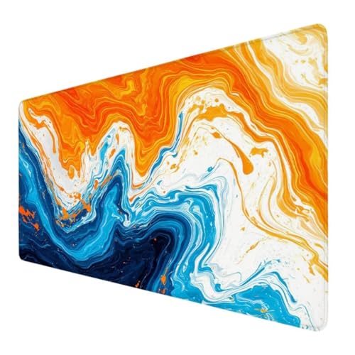 Topografische Karte Mauspad XXL 1200x600x3mm,Groß Gaming Mauspad Blau Wetterfest Anti-Rutsch Schreibtisch Mouse Pad verbessert Präzision und Geschwindigkeit,Gaming Zubehör für Home Zimmer Deko VO-438 von Alaoan