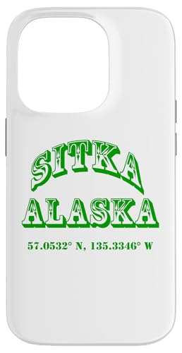 Sitka Alaska Koordinaten Hülle für iPhone 14 Pro von Alaska Cities