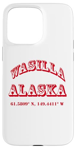 Wasilla Alaska Koordinaten Hülle für iPhone 15 Pro Max von Alaska Cities