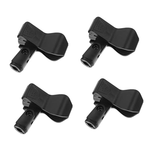 4 Stück Mikrofon-clip Mikrofonclips Mikrofonhalterklemme Musikmikrofon Drahtlose Mikrofone Drahtloses Ansteckmikrofon Universelle Mikrofonhalter Mikrofon-klemmhalter Plastik Black Alasum von Alasum