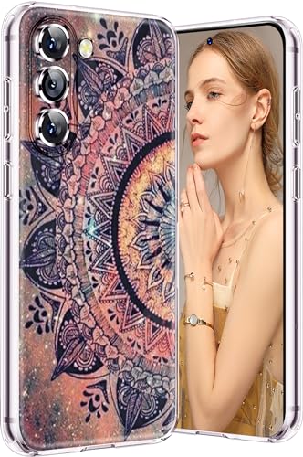 Halloween Rose Skull Cover Case für Samsung Galaxy S23 FE 5G Hülle Weiches Silikon Ultra Dünn Blumen Weihnachten Handyhülle Christmas Muster Kratzfest Schutzhülle für Samsung S23 FE 5G 6,4" (Mandala) von Albaityee