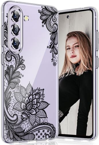 S25 Plus Handyhülle für Samsung S25 Plus 5G, transparent, niedlich, schlank, dünn, für Damen, weiche, flexible Silikon-TPU-Hülle für Samsung Galaxy S25 Plus, stoßfest, mit Spitze, Mandala-Blume von Albaityee