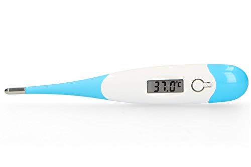 Alecto BC-19BW Digitales Fieberthermometer - Axillare,Rektle oder Orale Messung - Speichert letzte Messung - einfache Bedienung - blau von Alecto