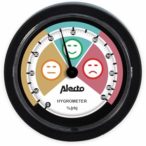 Alecto WS-05 Hygrometer - misst relative Luftfeuchte - ohne Batterien - für den Innenbereich - analog - 60mm ⌀ - schwarz von Alecto