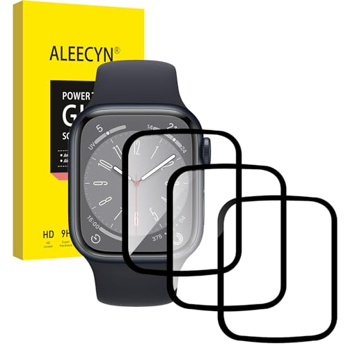 [3 Stück] Schutzfolie Kompatibel mit Amazfit Apple Watch S8 45MM, Anti-Kratzen Displayschutz, Klar HD Folie, 3D Cover, Weich TPU Displayschutzfolie von Aleecyn
