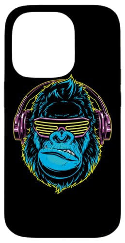 Hülle für iPhone 14 Pro Dj Gorilla Sonnenbrille Kopfhörer Musik von Alexamerch Gorilla