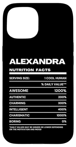 Hülle für iPhone 15 Alexandra Durchschnittliche Nährwerte Name Lustig von Alexandra Nutrition Facts Name Funny Birthday