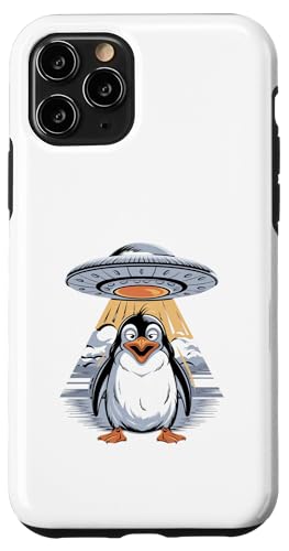 Hülle für iPhone 11 Pro Pinguin Ufo Entführung von Alien Designs