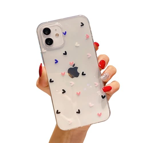 Alihtte Crystal Clear Hülle für iPhone 13, Klare stoßfeste dünne Silikon case für iPhone 13 Mode Chic Muster Slim transparente TPU Handyhülle Schutzhülle für iPhone 13, Klar, blau von Alihtte