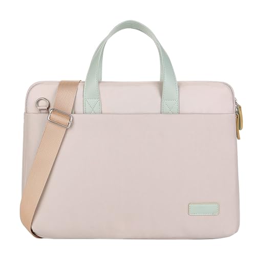 Aliuciku Laptop Tasche Hülle, Laptop Schultertasche Sleeve Organizer Aktentasche Laptoptasche Bürotasche Businesstasche Umhängetasche (Color : Beige-1, Size : 15.6 inch) von Aliuciku