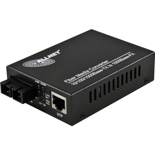 ALLNET 102459 - Netzwerk Medienkonverter (1000 Mbit/s, IEEE 802.3,IEEE 802.3ab,IEEE 802.3u,IEEE 802.3X,IEEE 802.3z, Gigabit Ethernet, 10,100,1000 Mbit/s, 10BASE-T,100BASE-T,1000BASE-T, 1000BASE‑SX) von AllNet