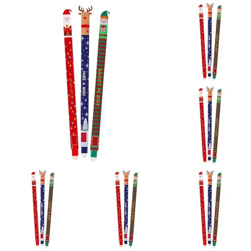 Allbestop Stifte Weihnachten Edition 2024 Radierbare Stifte Weihnachten Weihnachten Edition 2024 Druckkugelschreiber Pack of 3 Christmas Pens Erasable Stift für Zeichnung schreiben von Allbestop