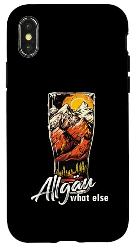 Hülle für iPhone X/XS Allgäu Allgäuerin Allgäuer Souvenir Allgäu What Else Bier von Allgäu Alpen Vintage Kuh Bayern Fun Motive