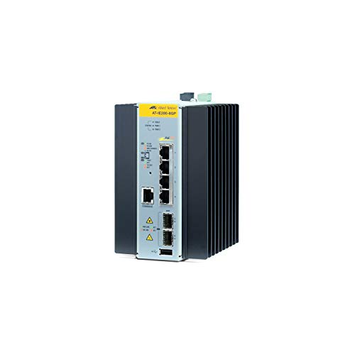 Allied Telesis AT-IE200-6GP-80 | 4 x 10/100/1000T PoE, 2X 100/1000X SFP, -40°C to 75°C, DIN Rail, DC External PSU Not Included von Allied Telesis