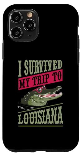 Hülle für iPhone 11 Pro Ich habe meine Reise nach Louisiana überlebt Souvenir Alligator von Alligator Theme Birthday Party Supply Essentials