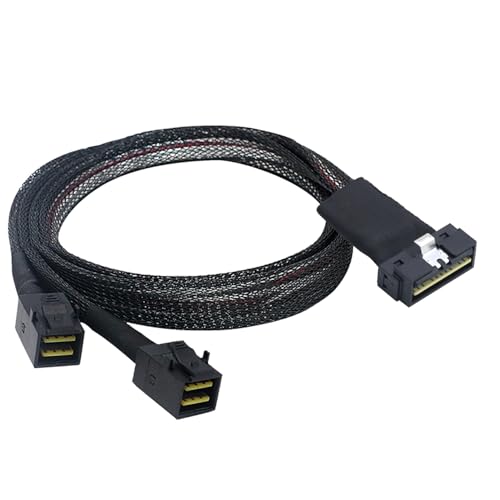 Allowish PCI-E Ultraport Slimline SAS 4.0 LP Low Profile SFF-8654 8i 74-polig auf Dual Mini SAS HD SFF-8643 36-poliges Server-Verbindungskabel (0,8 m) von Allowish