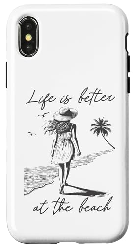 Das Leben ist besser am Strand Retro-Frauen-Küstenurlaub Hülle für iPhone X/XS Das Leben ist besser am Strand Retro-Frauen-Küstenurlaub Hülle für iPhone X/XS von Aloha Hawaii Hawaiian Island Vacation Beach Lover