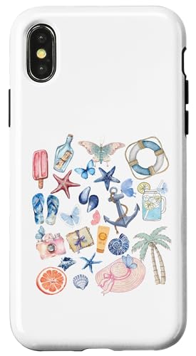 Niedlicher Küsten-Sommer-Ästhetischer Anker Palme Schmetterlinge Strand Hülle für iPhone X/XS Niedlicher Küsten-Sommer-Ästhetischer Anker Palme Schmetterlinge Strand Hülle für iPhone X/XS von Aloha Hawaii Hawaiian Island Vacation Beach Lover