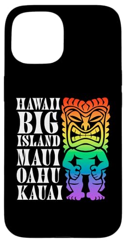 Hülle für iPhone 15 Hawaiianisches Retro-Tiki, bunt, polynesisches Tribal-Hawaii von Aloha Local Hawaiian Hawaii Island Beach Tees