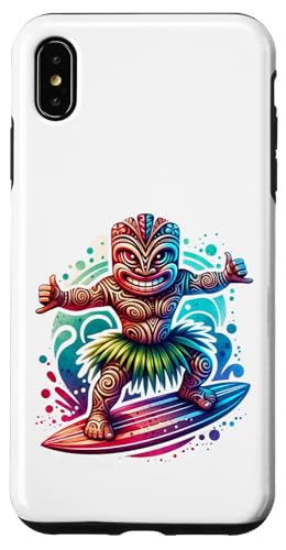 Hülle für iPhone XS Max Hawaiianischer Tiki God Surfing Shaka Polynesian Tiki Bar Vibes von Aloha Local Hawaiian Hawaii Island Beach Tees