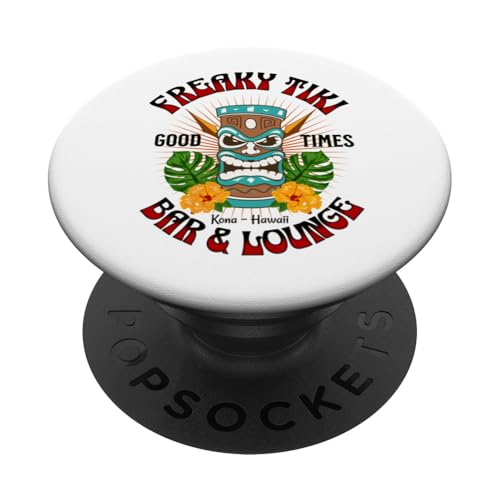 Tiki Bar und Lounge Retro Vintage Hawaii Tiki Taschenlampe Hawaii PopSockets Klebender PopGrip von Aloha Local Hawaiian Hawaii Island Tiki Tees