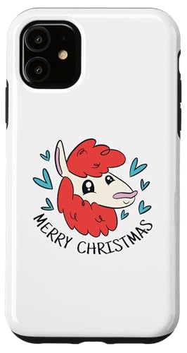 Hülle für iPhone 11 Alpaka & Llama Weihnachtsmotiv mit Cartoon-Llama von Alpaca Llama Merry Christmas Shirts & Accessories