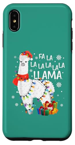 Hülle für iPhone XS Max Lustiges Alpaka mit Lichterkette und Mütze - Fa La Llama von Alpaca Llama Merry Christmas Shirts & Accessories