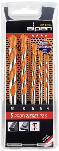 Alpen 200705100 Ziegelbohrer-Set 5teilig 4 mm, 5 mm, 6 mm, 8 mm, 10mm Zylinderschaft 1 Set Alpen 200705100 Ziegelbohrer-Set 5teilig 4 mm, 5 mm, 6 mm, 8 mm, 10mm Zylinderschaft 1 Set von Alpen