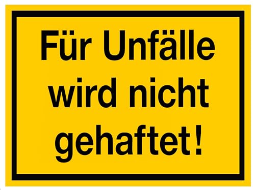 für Unfälle wird nicht gehaftet, gelb-schwarz von Alpertec