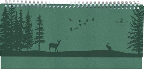 Alpha Edition - Tisch-Querkalender Nature Line Forest 2025, Notizkalender, 29,7x13,5cm, Kalender mit 112 Seiten, Notizbereich, Jahresübersichten, Ferientermine und internationales Kalendarium von Alpha Edition