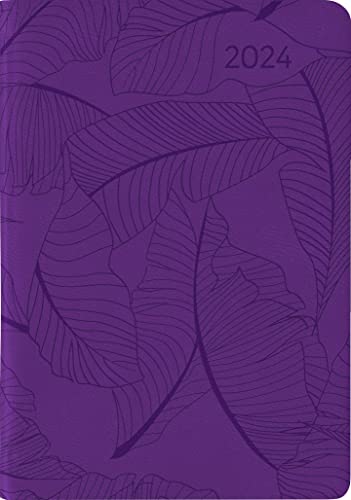 Ladytimer Mini Deluxe Purple 2024 - Taschen-Kalender 8x11,5 cm - Tucson Einband - mit Motivprägung - Weekly - 144 Seiten - Alpha Edition von Alpha Edition