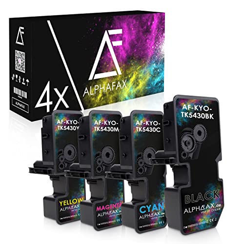 Alphafax 4 Toner kompatibel mit Kyocera TK5430 für ECOSYS MA2100 PA2100 MA2100cfx MA2100cwfx PA2100cwx PA2100cx (Schwarz,Magenta,Cyan,Yellow/Set) von Alphafax