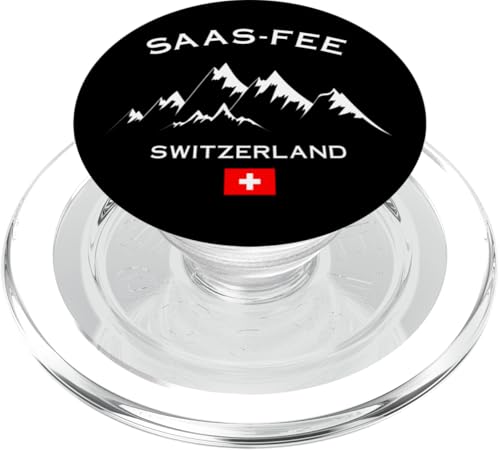 Saas-Fee Schweiz Alpinskigebiet Berge Skifahren PopSockets PopGrip für MagSafe von Alps Souvenir Shop