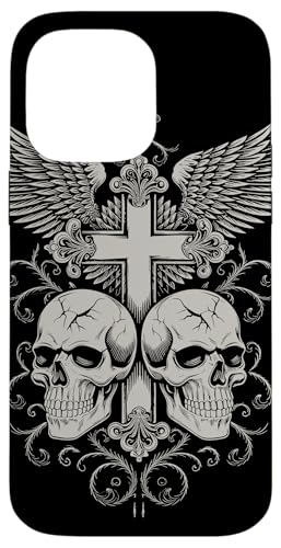 Hülle für iPhone 14 Pro Max Y2K Grunge Emo Aesthetic Alt Goth Skull Cross Gothic von Alt Clothes Grunge Y2K Shirts For Men & Women Co