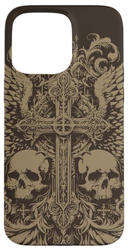 Hülle für iPhone 15 Pro Max Y2K Grunge Aesthetic Alt Goth Skull Cross Gothic von Alt Clothes Grunge Y2K Shirts For Men & Women Co