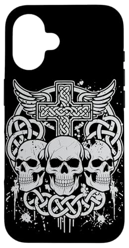 Hülle für iPhone 16 Y2K Grunge Aesthetic Alt Goth Skull Cross Gothic von Alt Clothes Grunge Y2K Shirts For Men & Women Co