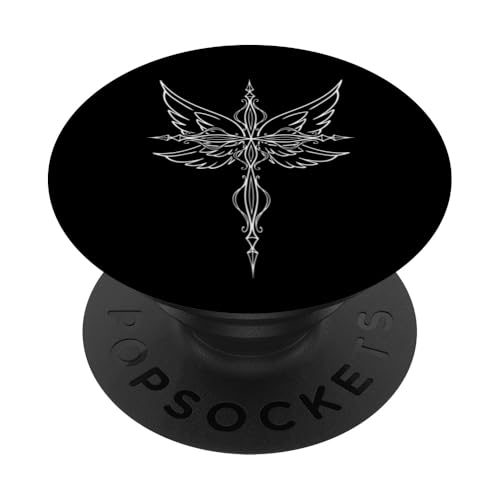 Gothic Kreuz mit Flügeln Alternative Romantische Mall Goth PopSockets mit austauschbarem PopGrip von Alt Grunge Emo Egirl Eboy Goth Aesthetic Graphic