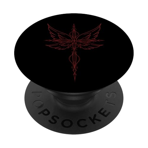 Gothic Kreuz mit Flügeln Mall Goth Alternative Romantisch PopSockets mit austauschbarem PopGrip von Alt Grunge Emo Egirl Eboy Goth Aesthetic Graphic