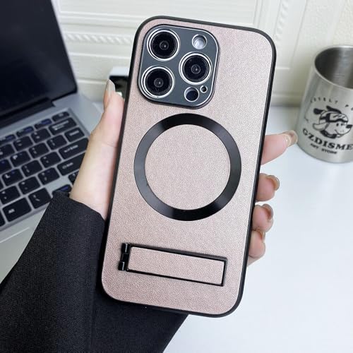 Altartar Magnetisch Handyhülle iPhone 13 Pro Max Hülle mit Ständer,Lederhülle iPhone 13 Pro Max 6,7 Zoll Schutzhülle Unsichtbarer Halterung Hardcase Stoßfest Kratzfest Case Cover-Roségold von Altartar