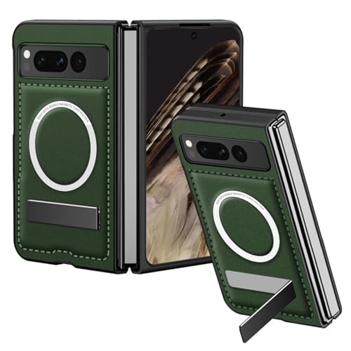 Altartar Magnetisch Schutzhülle für Google Pixel Fold Hülle mit Ständer,Lederhülle Flip Case für Pixel Fold Case mit Unsichtbare Halterung Dünner Leder Klapphülle Stoßfest Kratzfest Handyhülle-Grün von Altartar