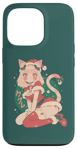 Hülle für iPhone 13 Pro Weihnachten Katze Mädchen Anime Waifu Kawaii Japan Urlaub niedlich von Alternative Christmas Manga Japan Anime Woman co.