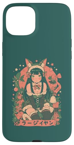 Hülle für iPhone 15 Plus Weihnachten Katze Mädchen Anime Waifu Kawaii Japan Urlaub niedlich von Alternative Christmas Manga Japan Anime Woman co.