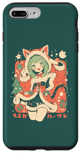 Hülle für iPhone 7 Plus/8 Plus Weihnachten Katze Mädchen Anime Waifu Kawaii Japan Urlaub niedlich von Alternative Christmas Manga Japan Anime Woman co.