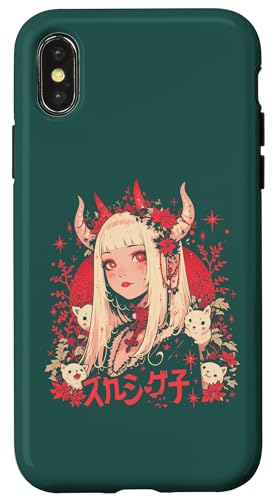 Hülle für iPhone X/XS Weihnachtsbaum Pastell Anime Girl Waifu Sweet Holiday Kawaii von Alternative Christmas Manga Japan Anime Woman co.