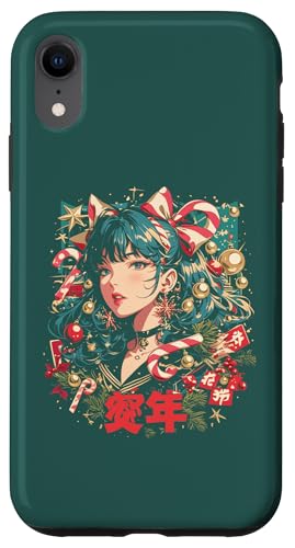 Hülle für iPhone XR Weihnachtsbaum Pastell Anime Girl Waifu Sweet Holiday Kawaii von Alternative Christmas Manga Japan Anime Woman co.