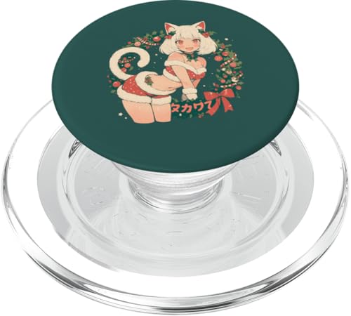 Weihnachten Katze Mädchen Anime Waifu Kawaii Japan Urlaub niedlich PopSockets PopGrip für MagSafe von Alternative Christmas Manga Japan Anime Woman co.