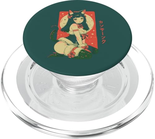 Weihnachten Katze Mädchen Anime Waifu Kawaii Japan Urlaub niedlich PopSockets PopGrip für MagSafe von Alternative Christmas Manga Japan Anime Woman co.